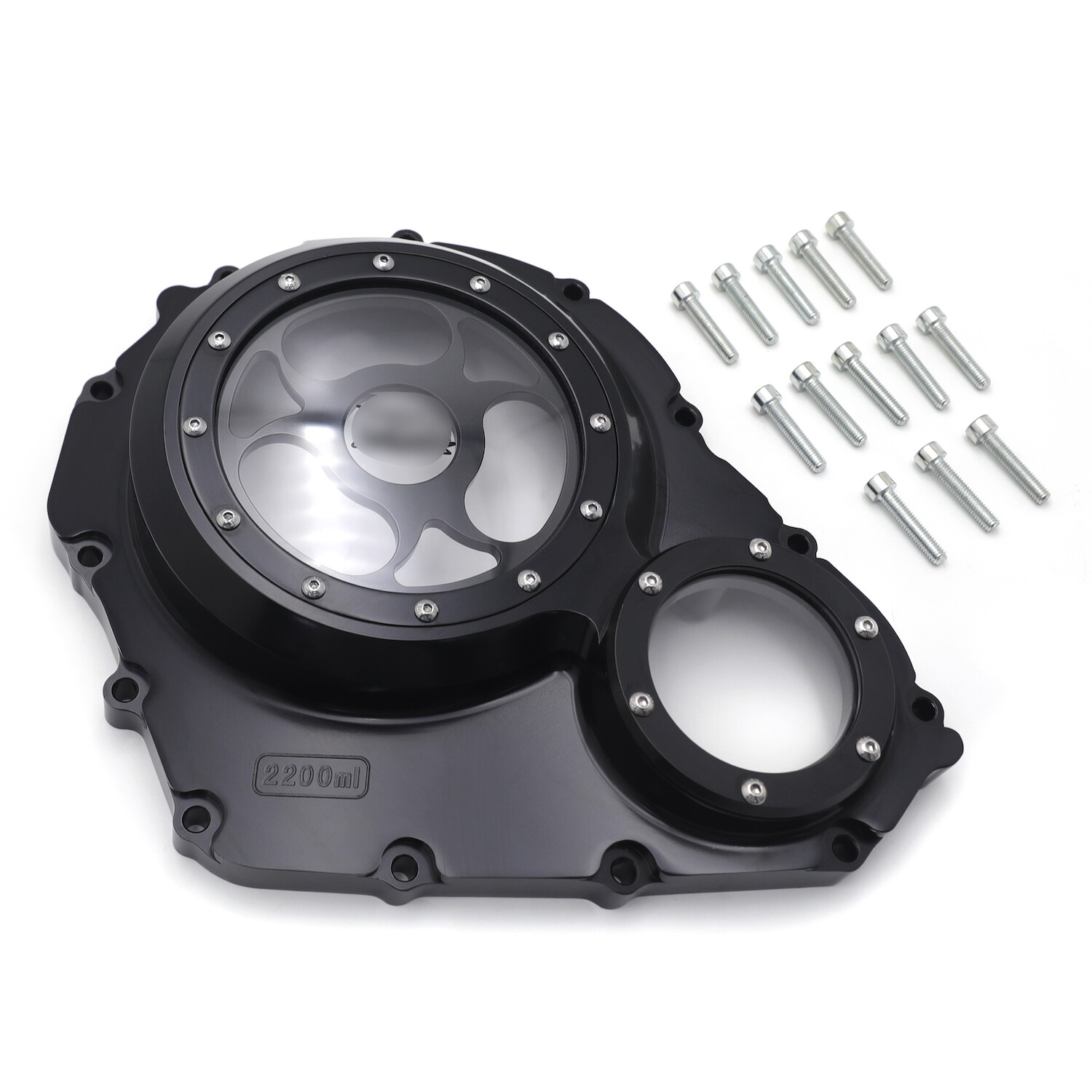 CNC Black&Clear Engine Clutch Cover w/Gasket For 2006-2022 Suzuki GSX-R 600/750