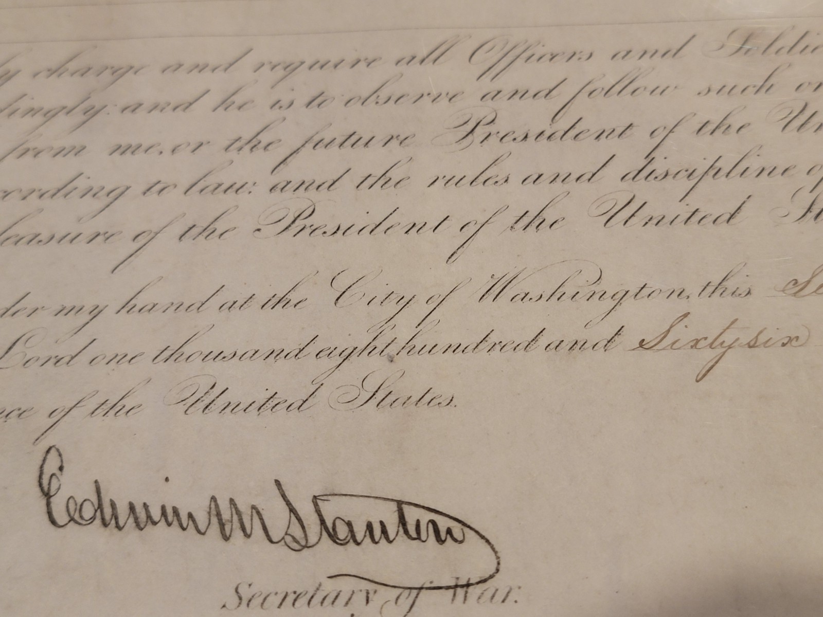 🌟HISTORIC President Andrew Johnson HAND SIGNED 1866 "MAJOR GENERAL" APPOINTMENT