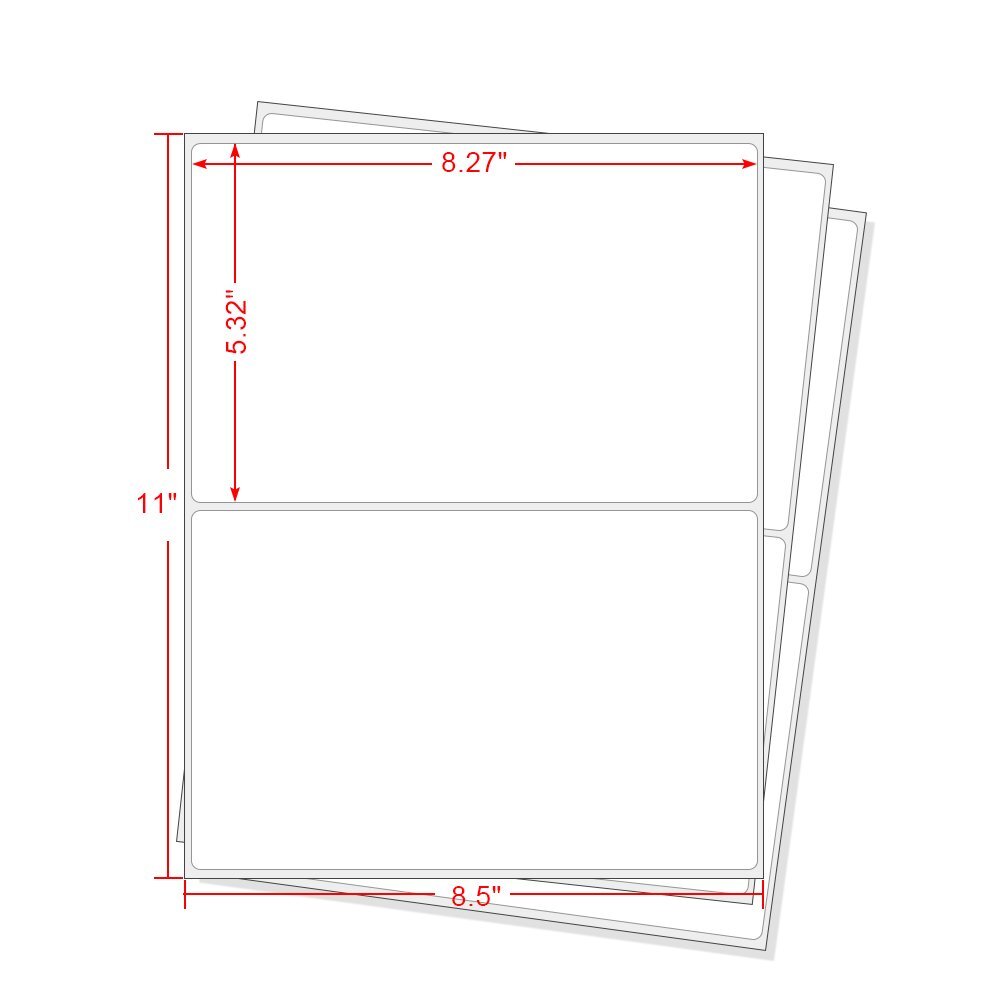 Premium 8.5x5.5 Rounded Corner Shipping Postage Labels Half Sheet Self Adhesive