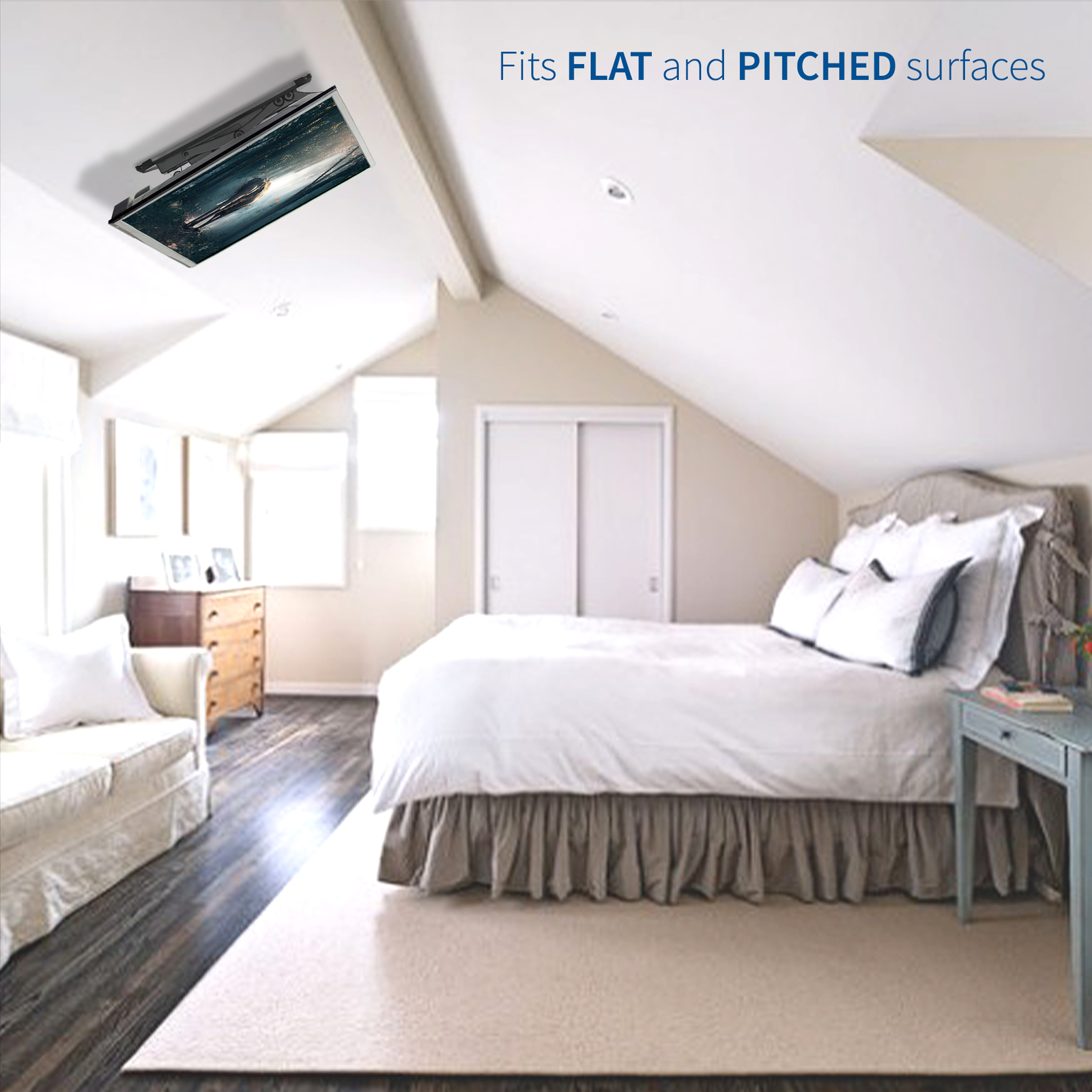 Electric Motorized Flip Down Pitched Roof Ceiling TV Mount for 23" to 55" Screen