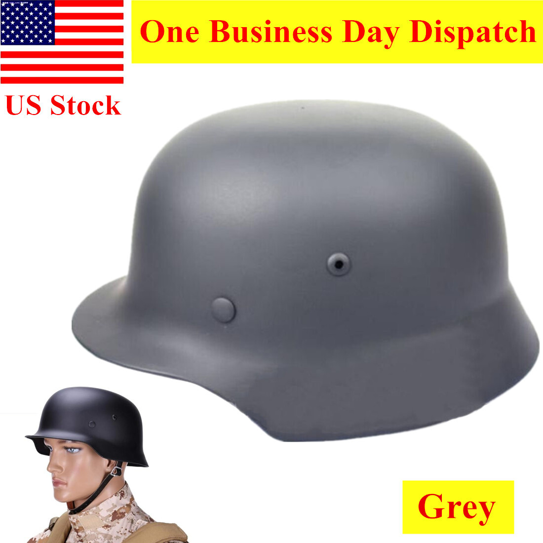 M35 Steel Helmet WW2 German Army Combat Helmet Grey Classic Replica