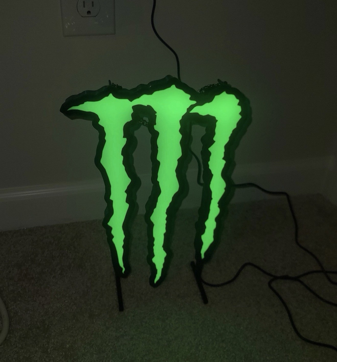 Monster Energy Small LED Sign With Stand M Claw