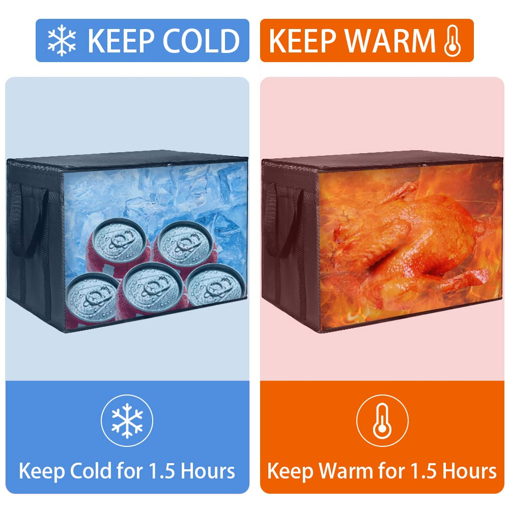 CIVJET Insulated Food Delivery Bag XXXL Insulated Reusable Grocery Cooler/Hot...