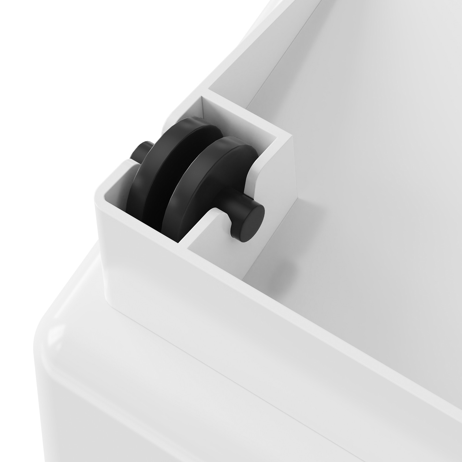 VEVOR Mobile Ingredient Bin Storage Container 2 x 15L Capacity Slant Top White