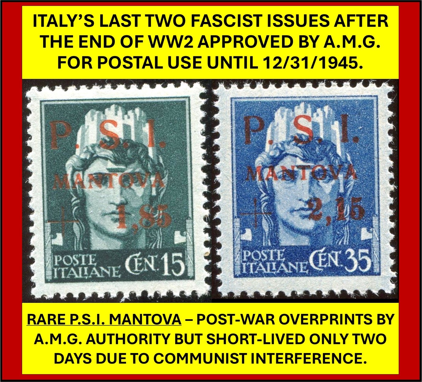 ITALY 1928 - FASCIST ERA MISPRINTED STAMP - Scott #203a with IMAGE INVERTED /223