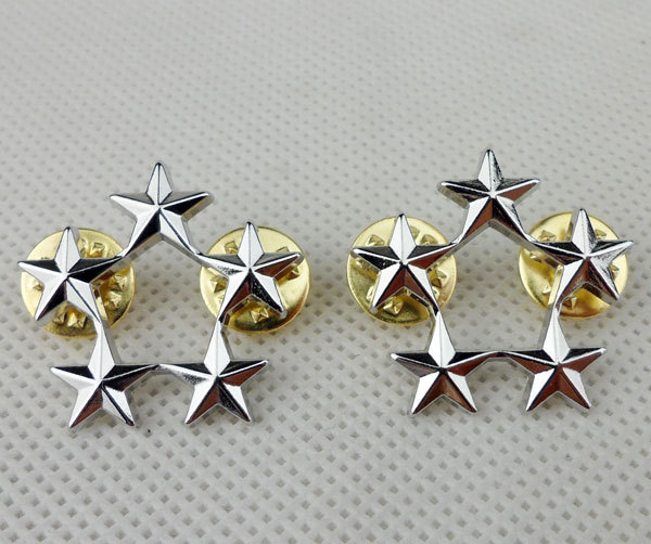 Set Military US Army Air Force General Five Stars Rank Badge Pin Insignia-L0024