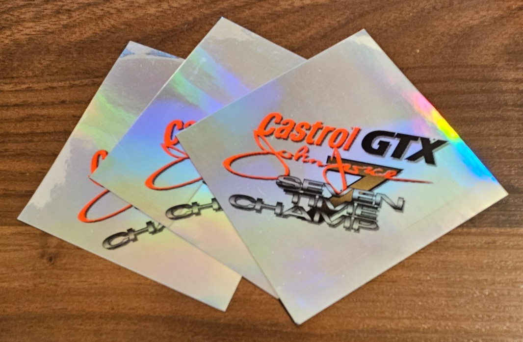 Lot of 3 John Force Castrol GTX 7 Time Champ Decals 3.3" Stickers
