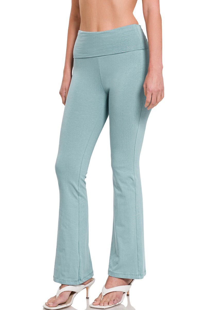 (Zenana Outfitters) Plus Size Premium Cotton Fold Over YOGA Pants