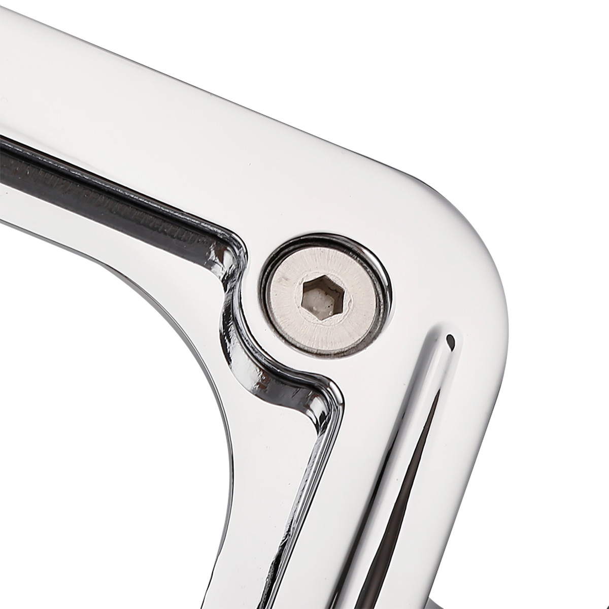 Curved Laydown License Plate Mount Frame Light For Harley Road King Street Glide