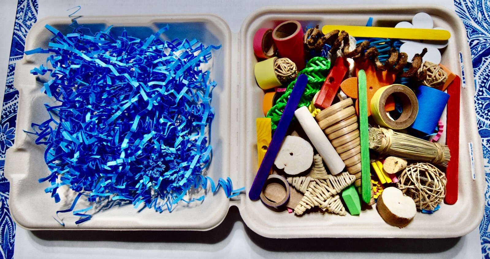 43 piece Foraging, Activity, Shredding Chew Box For Bird Rabbit Hamster Chin Rat