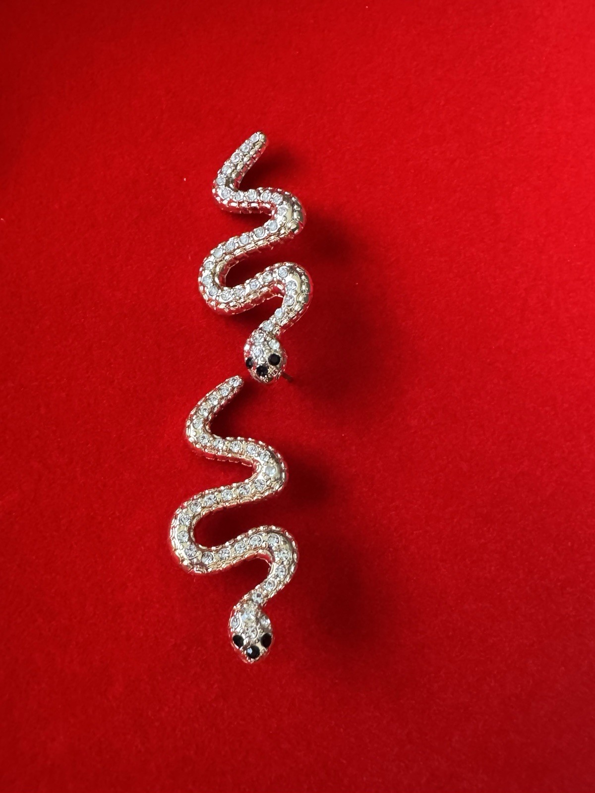 Vintage Rhinestone Earring Lot Snake Earrings Teardrop Hoops Gold Tone Statement