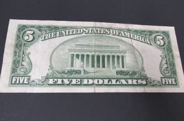 1953 $5 Red Seal And Red Star Five Dollar Bill United States Note