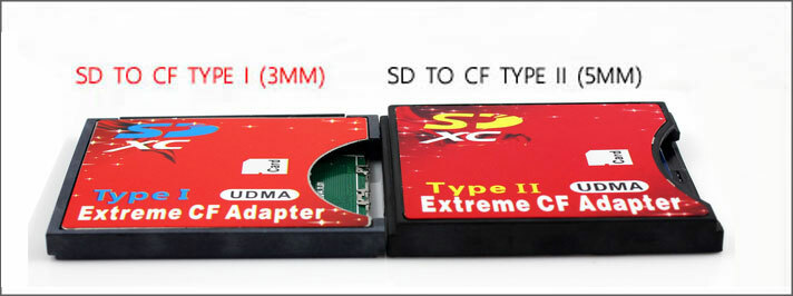 High Speed SD to CF Card Type I Adapter Support SDHC/SDXC to 16/32/64/128 GB