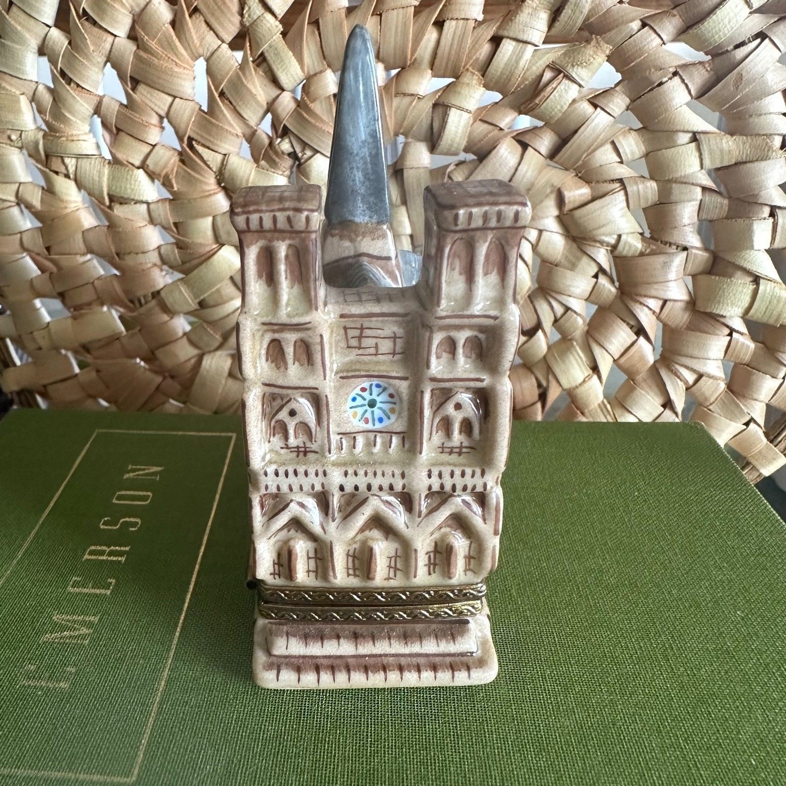 RARE Limoges Peint Main Notre Dame Trinket Box, Elda Creations, Limited Edition
