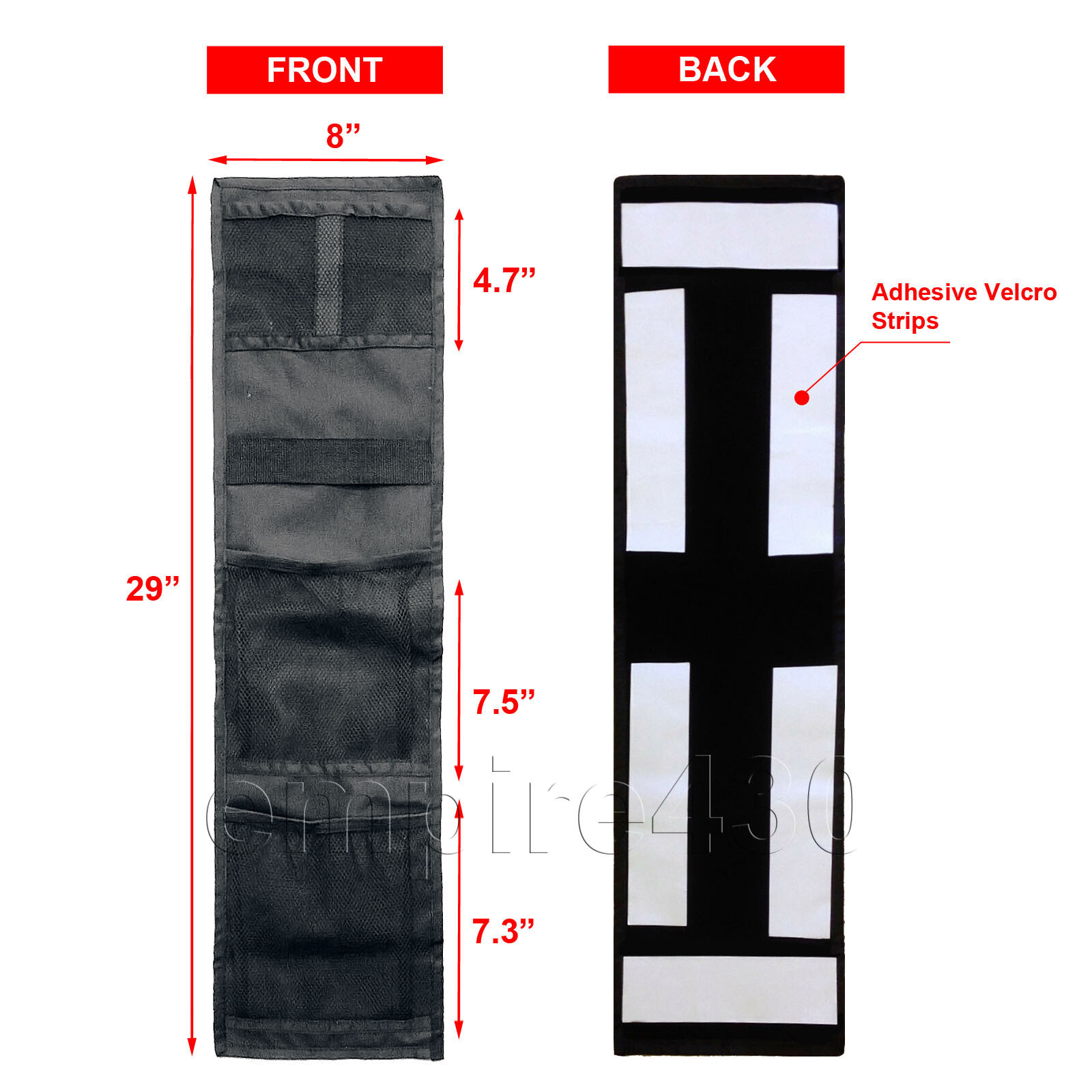 4 Pockets Gun Safe Door Panel Organizer Pistol Firearm Kit Space Saver Accessory