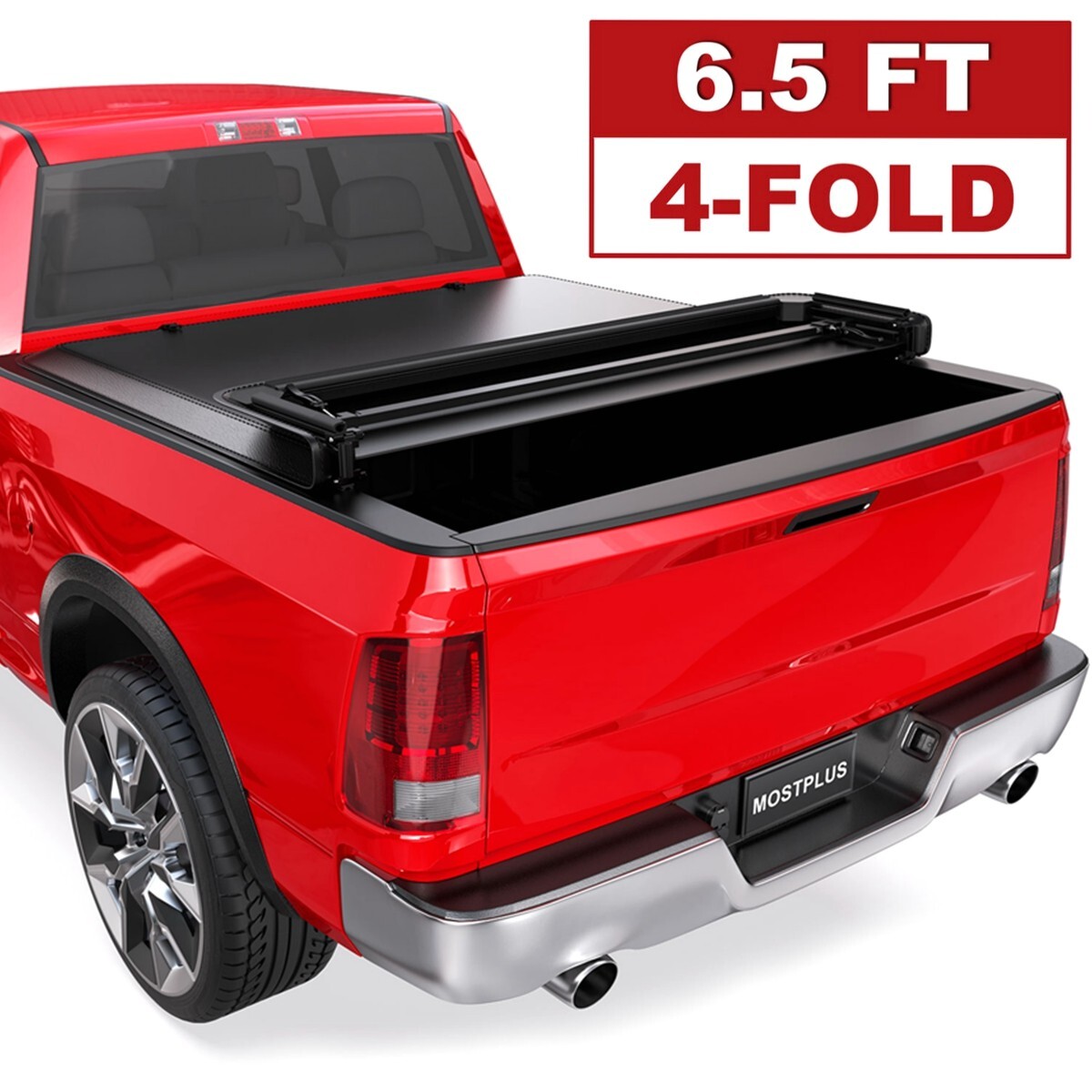 6.4FT/6.5FT 4 Fold Soft Bed Tonneau Cover For 02-26 Ram 1500 03-26 Ram 2500/3500