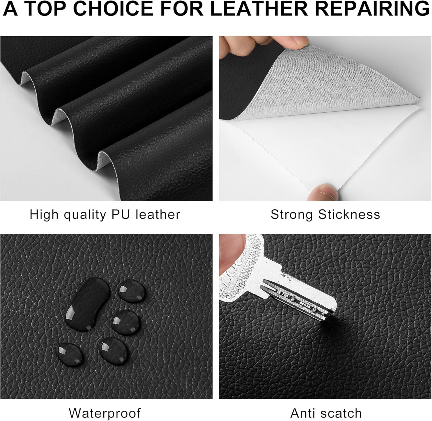 Self-Adhesive Leather Repair Patch for Car Seats Couch Sofa Chair Jacket Patch