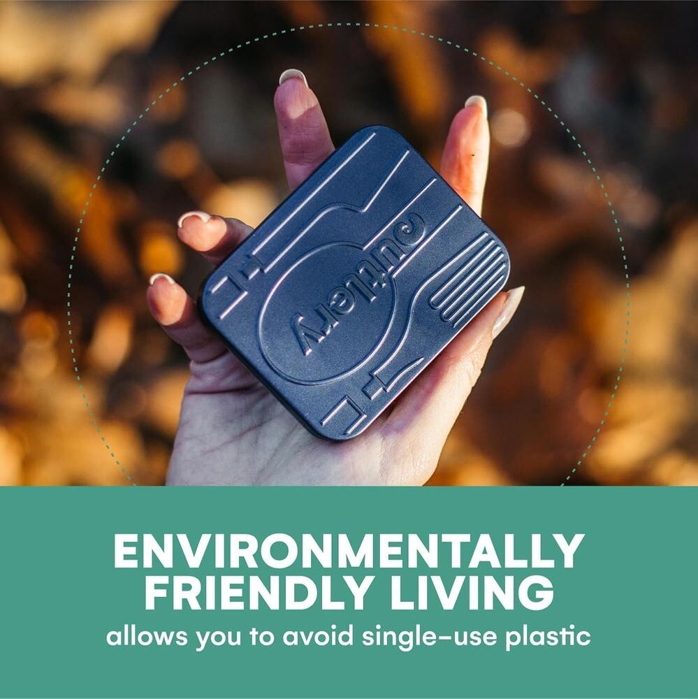 Outlery Pocket-Size Stainless Steel Travel Cutlery Set - BLUE - 2/4/6/9 PACKS