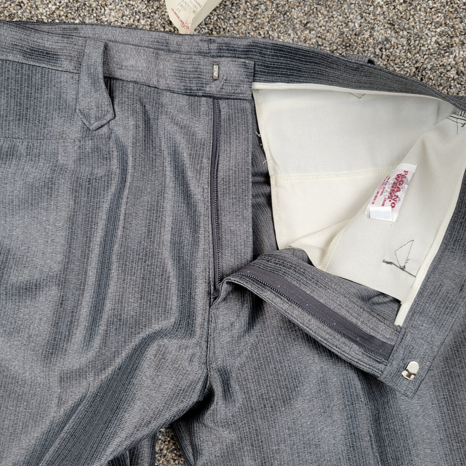 Vintage Pagano West Dress Pants Mens 37 Gray Westerner Swedish Wrap Unhemmed NWT