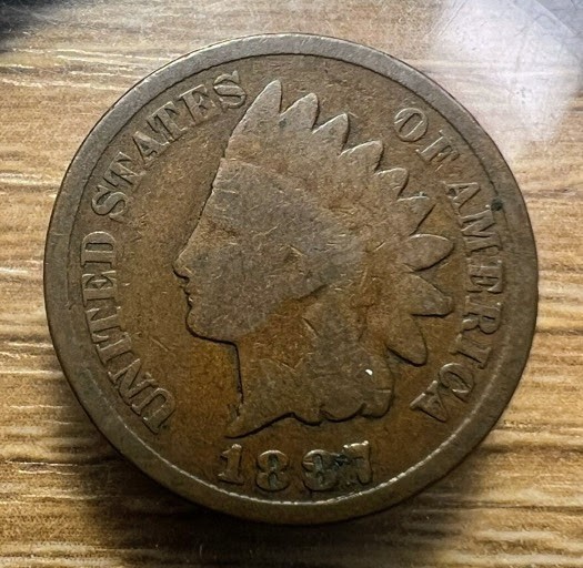 1887 Indian Head Cent - Actual Coin Shown - Free Shipping & Tracking INV#17