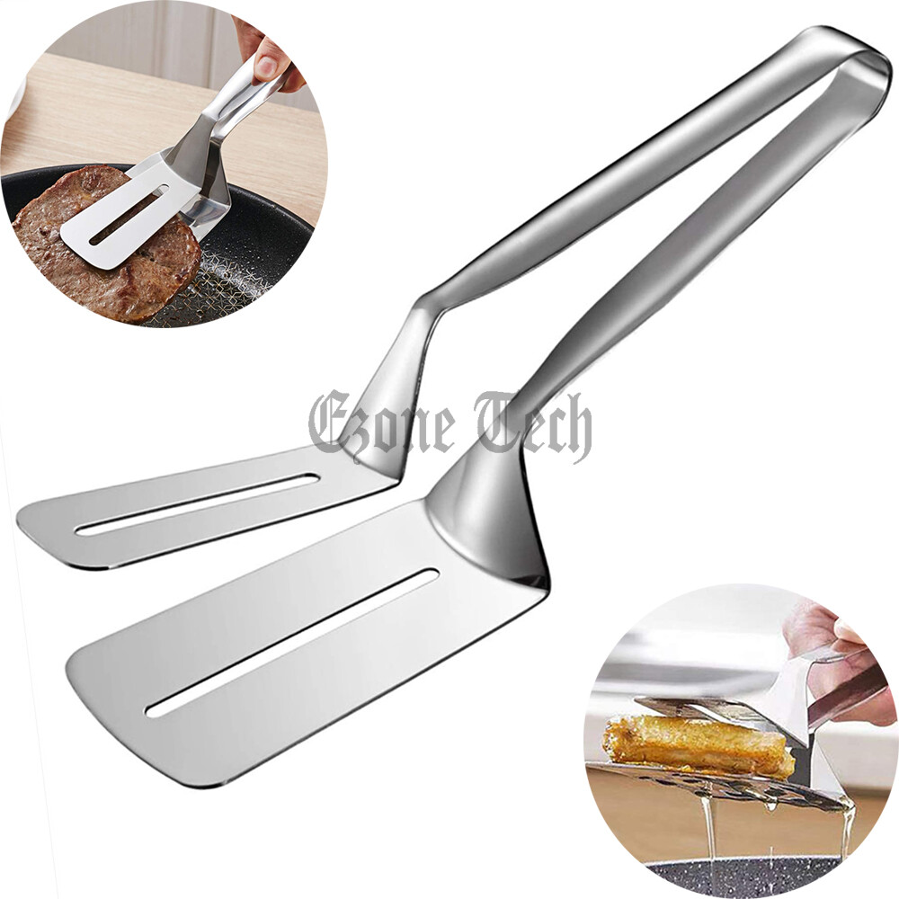 Stainless Steel Steak Clamp Food Clip Tongs Bread Meat BBQ Kitchen Cooking Tool