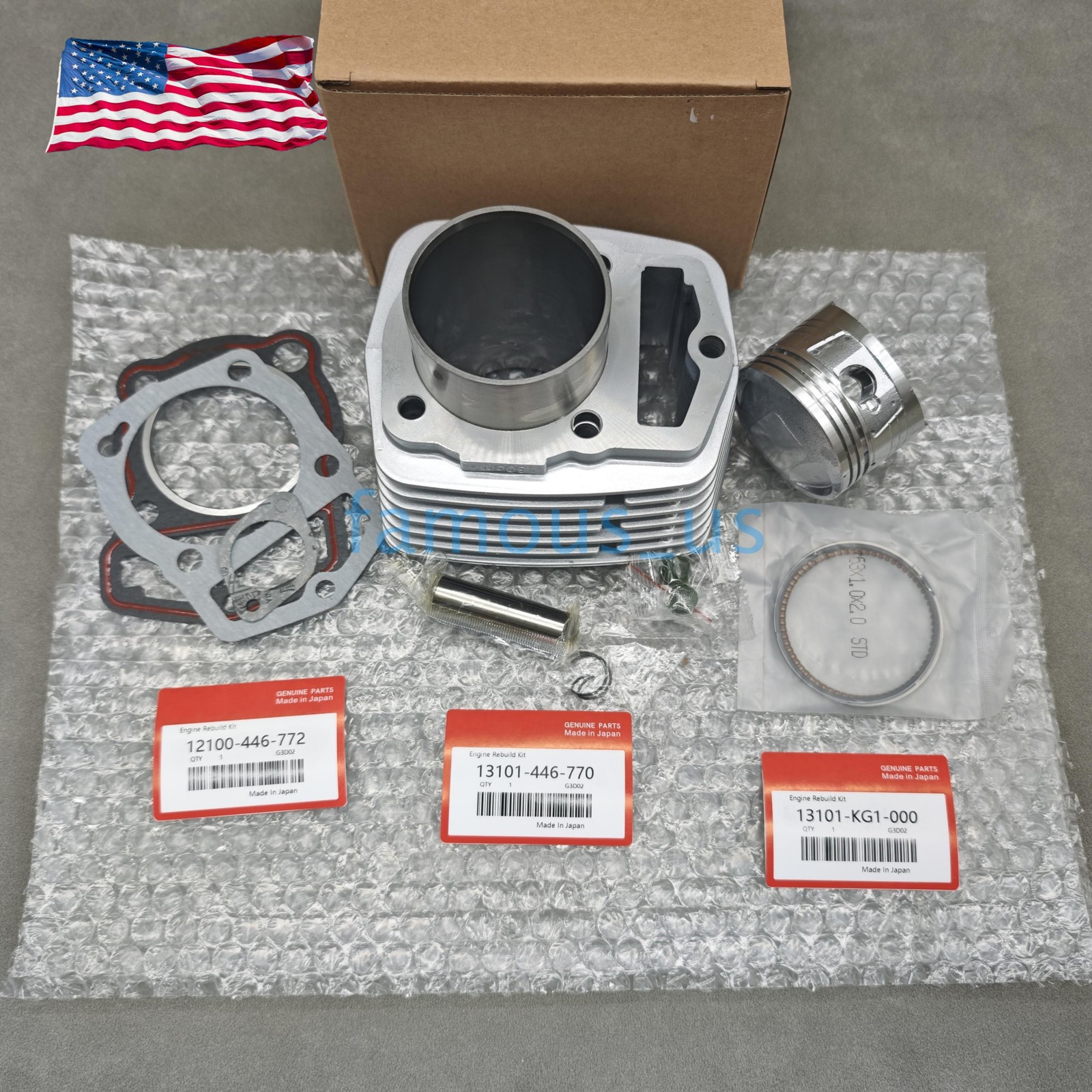 New 63mm Cylinder Piston Top End Rebuild Kit For Honda XR200 XR200R XL200R XR XL