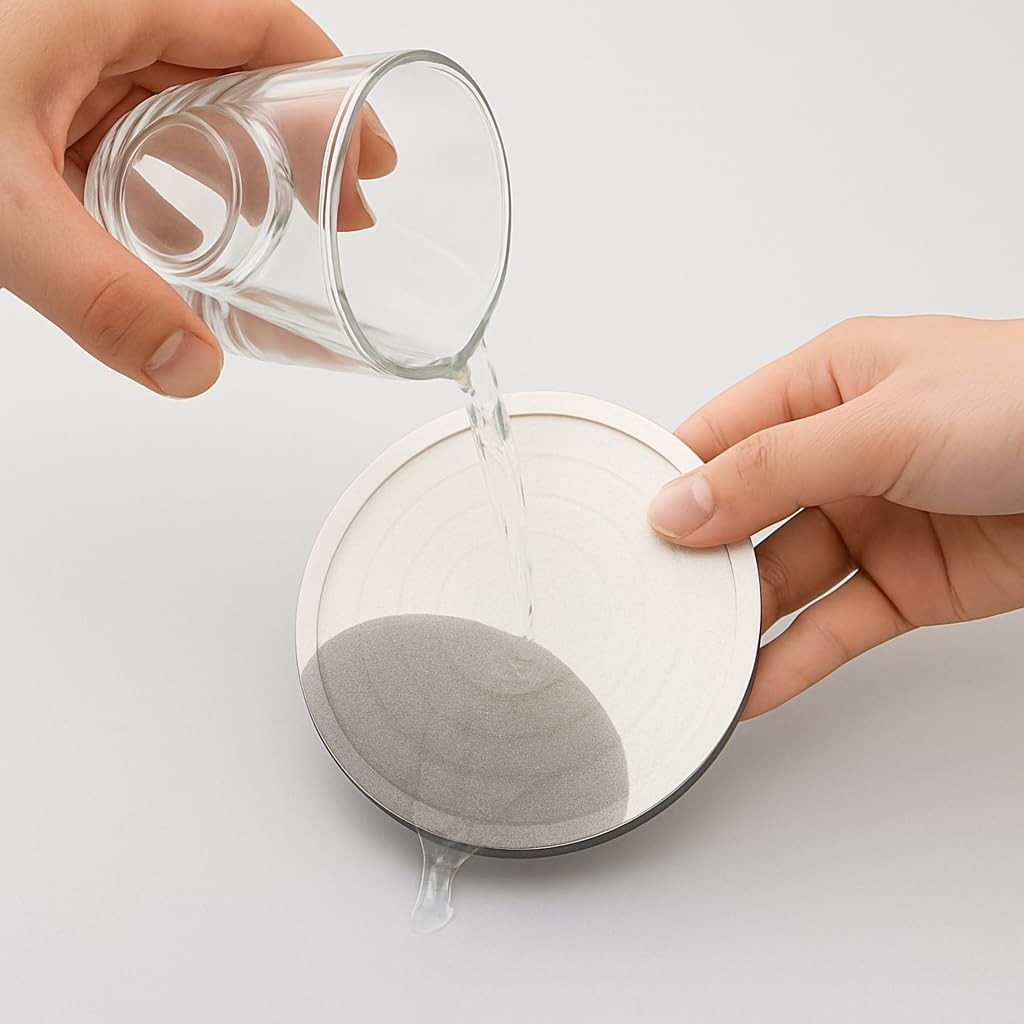 Rustic Modern Umbrella Stand in Gold, Includes Soakstone Water Absorption Tray