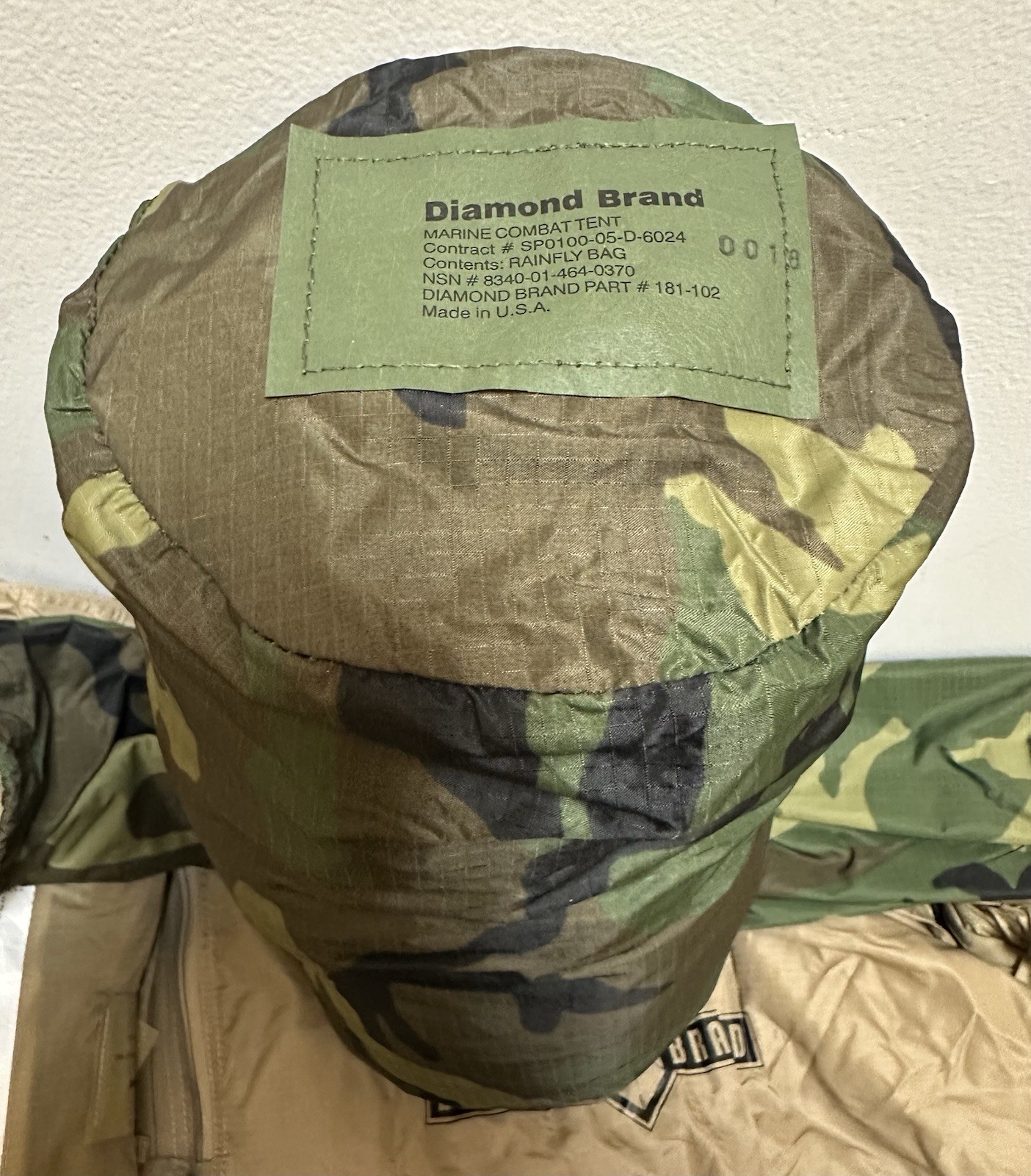USMC Two Man Combat Tent Woodlands Camo Diamond Brand New old stock