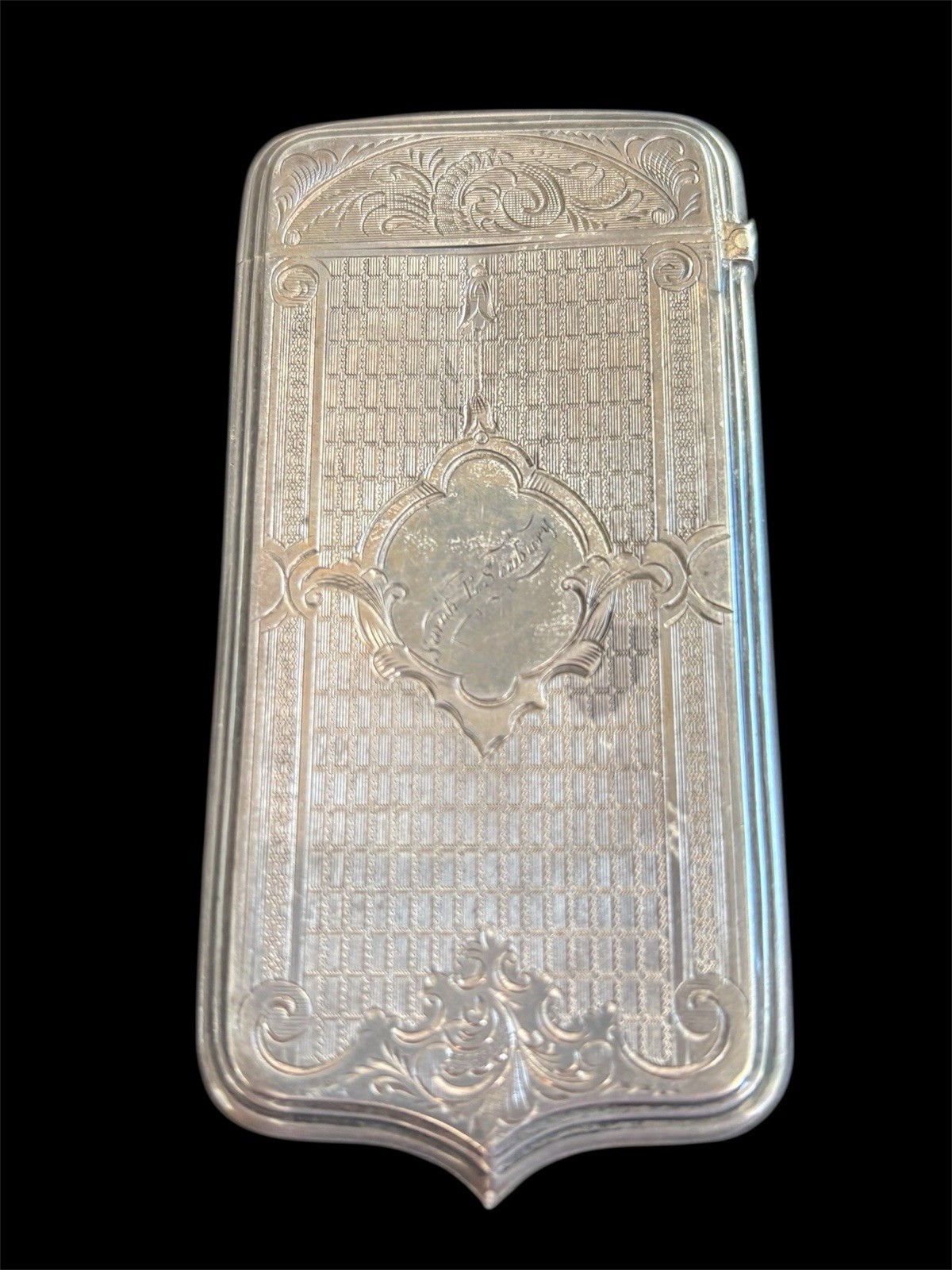 Sterling Silver Edwardian Engraved Cigarette Card Hinged Case 32.7g 925