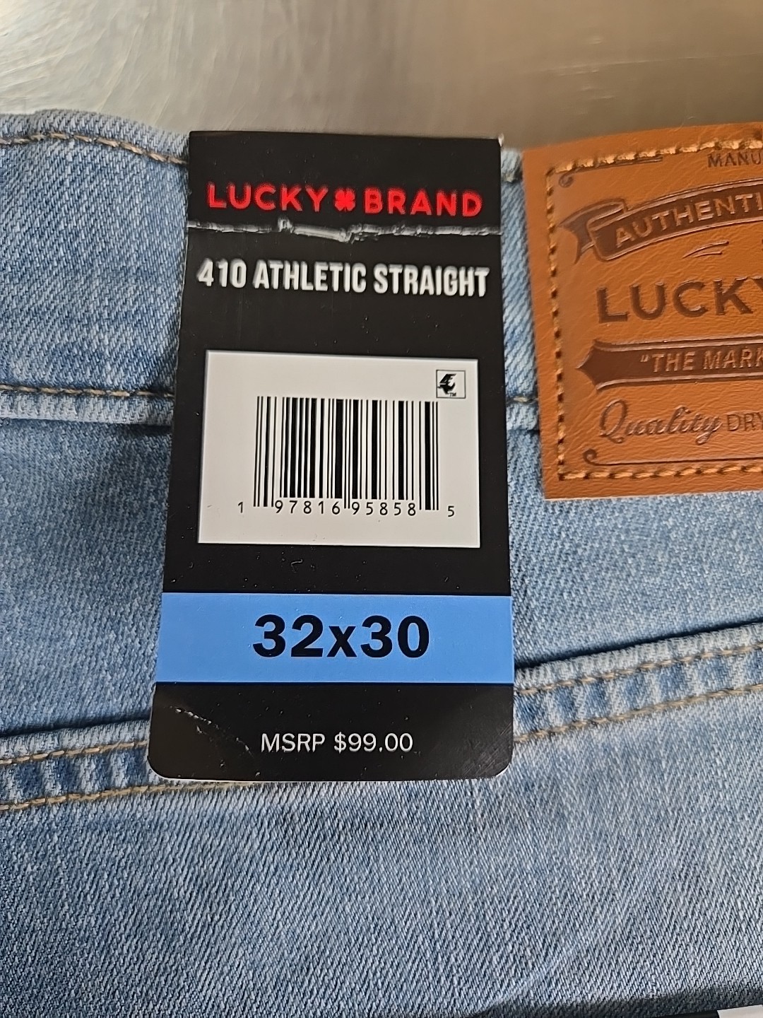 NWT: Men's Lucky Brand 410 Athletic Straight Jeans - Light Wash - 32x30 or 34x30