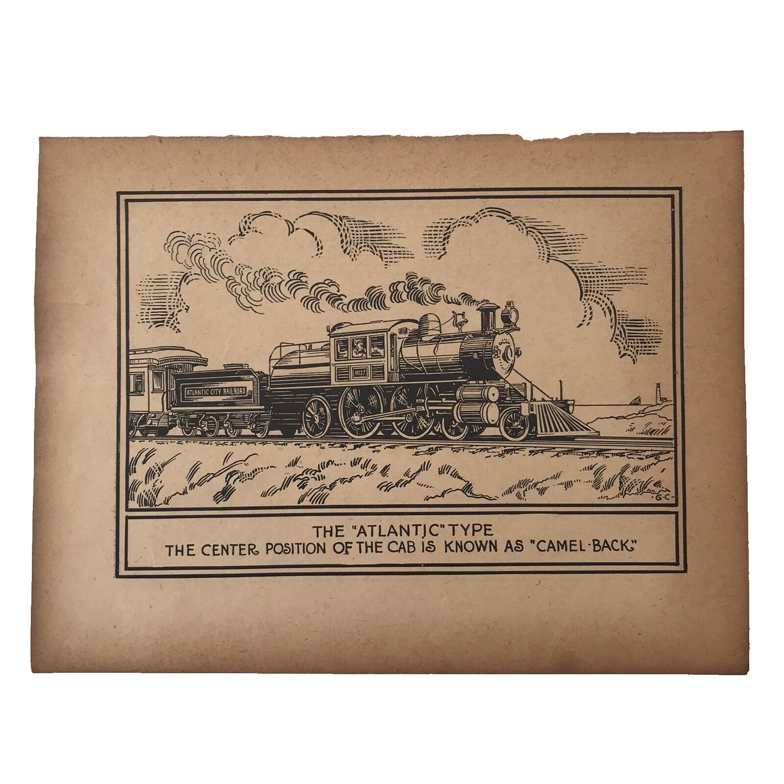 US Railroad Train Engines Early Locomotive 5 Blackline Art Prints 3 pgs Antique