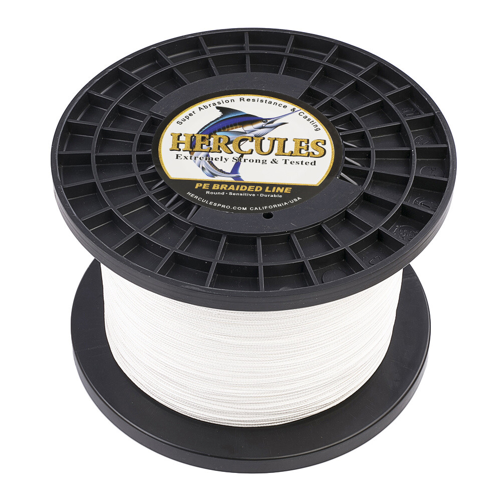 8 Strands 100M 300M 500M 1000M White HERCULES Saltwater PE Braided Fishing Line