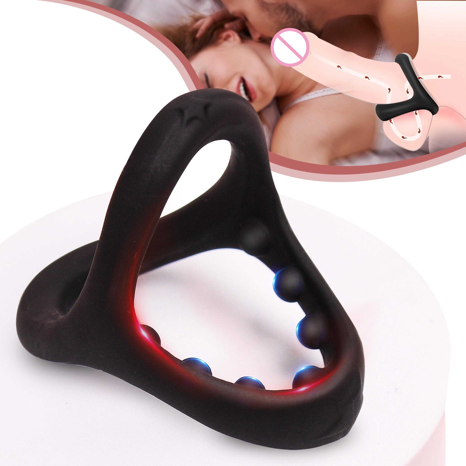 7PCS Silicone Cock Ring Super Stretchy Strong Stay Hard Penis Rings Men Sex Toys