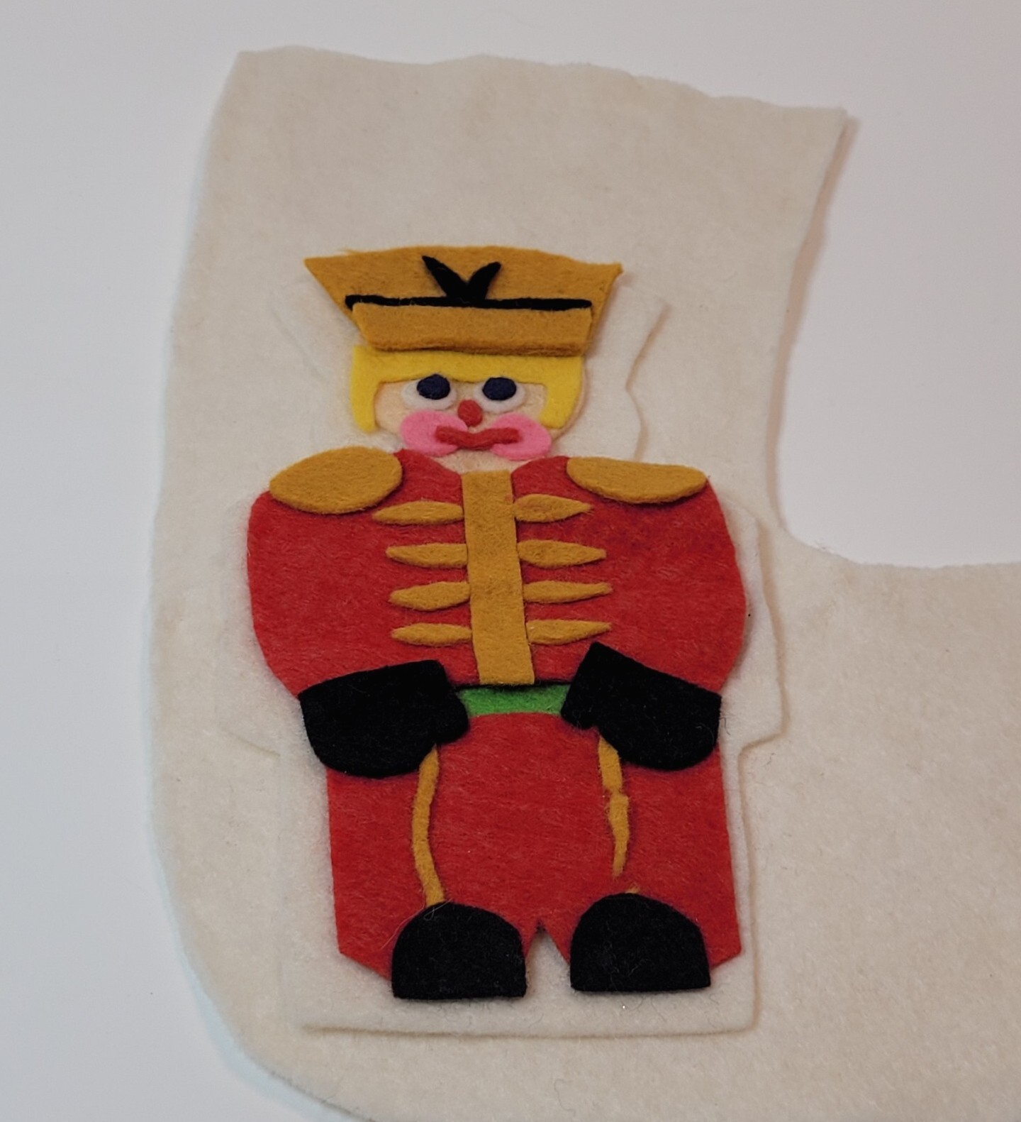 Vtg Felt Christmas Stockings Set Of 2 Toy Soldier & Angels Naive Style Japan?