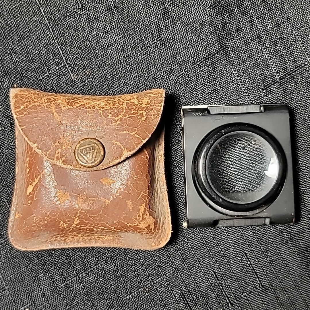 Vintage Bausch & Lomb Folding Magnifying Glass Loupe Linen Tester