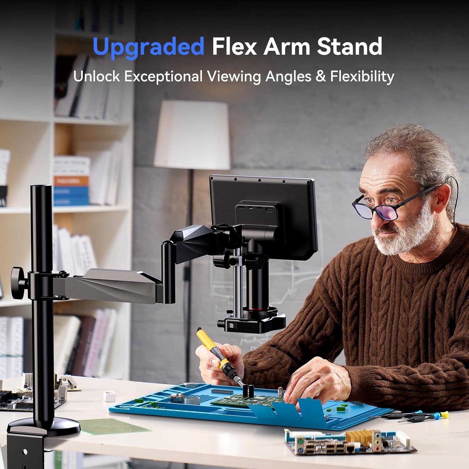 TOMLOV Autofocus Digital Microscope 2000x 52MP 10" HDMI Coin Microscope Camera