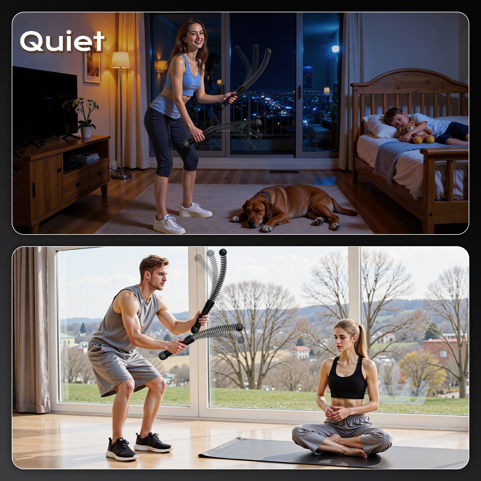 New Cordless Battle Rope for Home Use - Compact Portable Home Fitness Equipment