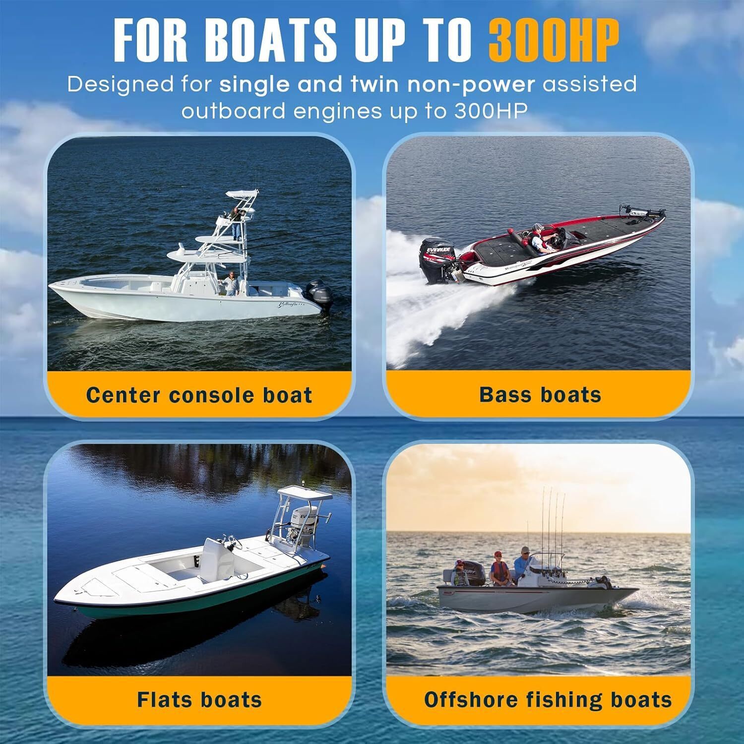 HC5345-3 For SeaStar Hydraulic Steering Cylinder Ram Marine Boat Outboard 300HP