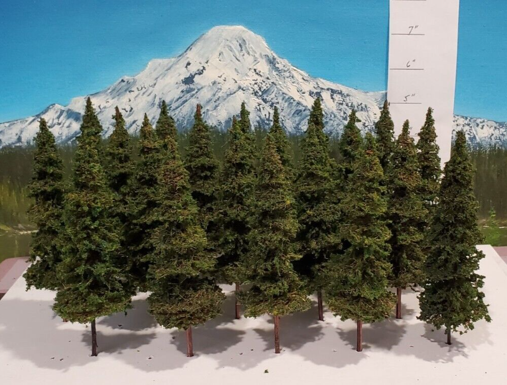 MOOSE CREEK TREES - Fir / Pine Trees (5" x 20 Trees) Model Trains HO N Z Scale