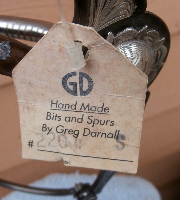 Greg Darnall Silver Concho Blued Black Shank Snaffle Horse Bit Ball Rein Chains