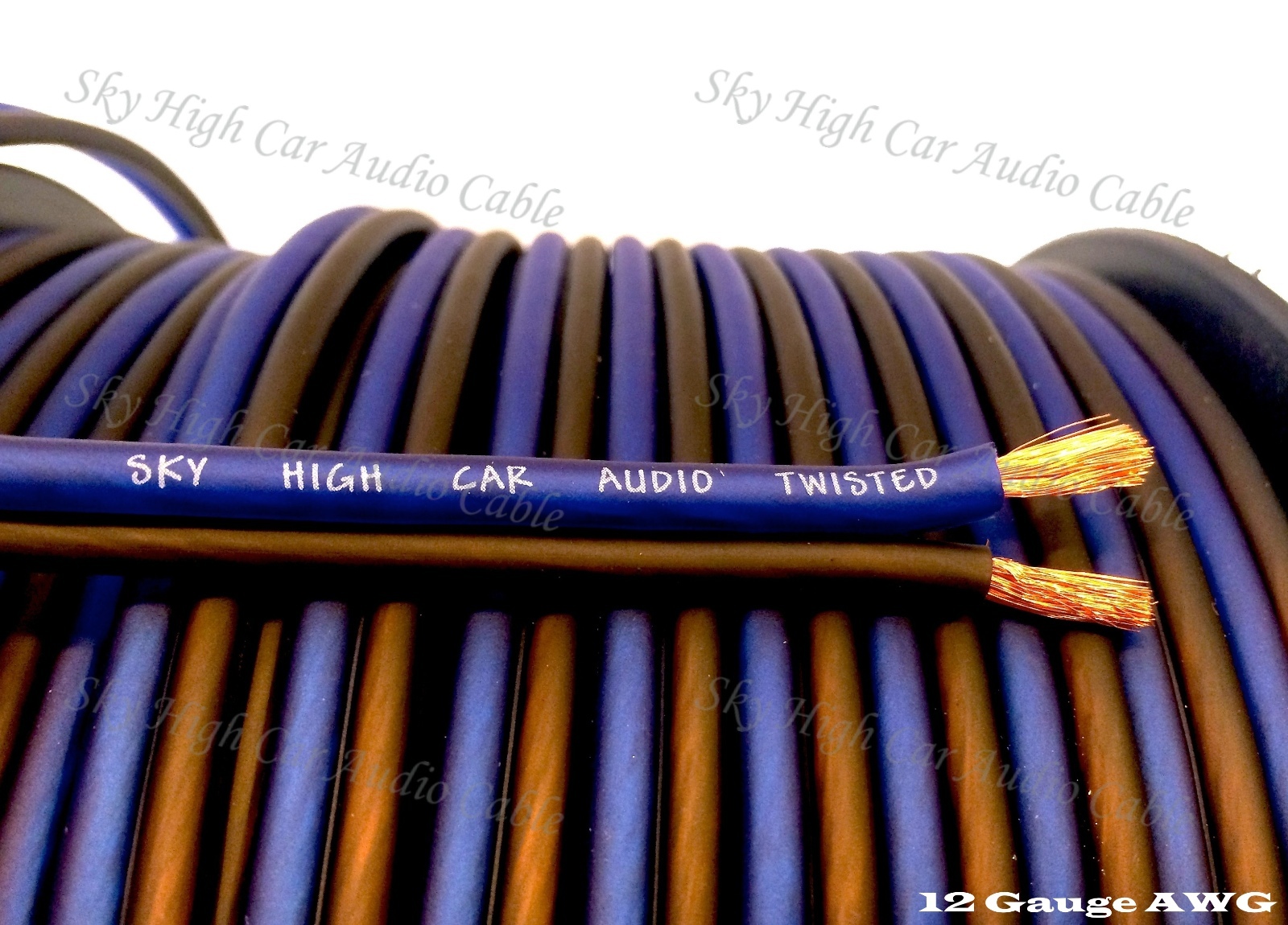 100' feet TRUE 12 Gauge AWG BL/BK Speaker Wire Car Home Audio ft GA