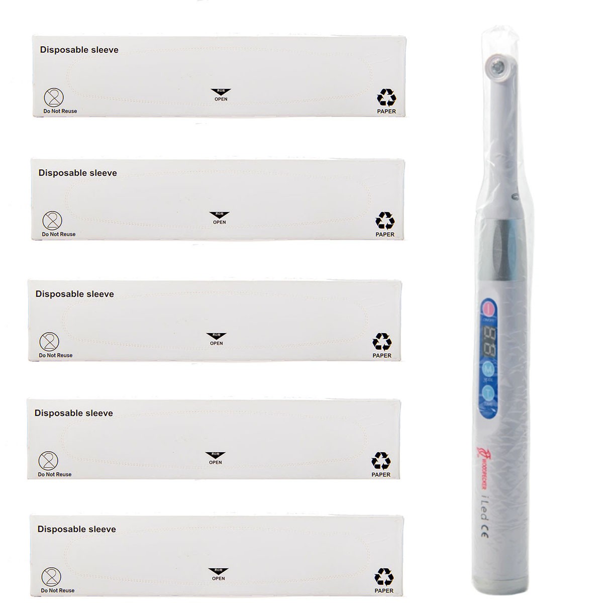 500/5Boxes Dental iLed Curing Light Covers Isolation Sleeves Disposable 1.5"x8"