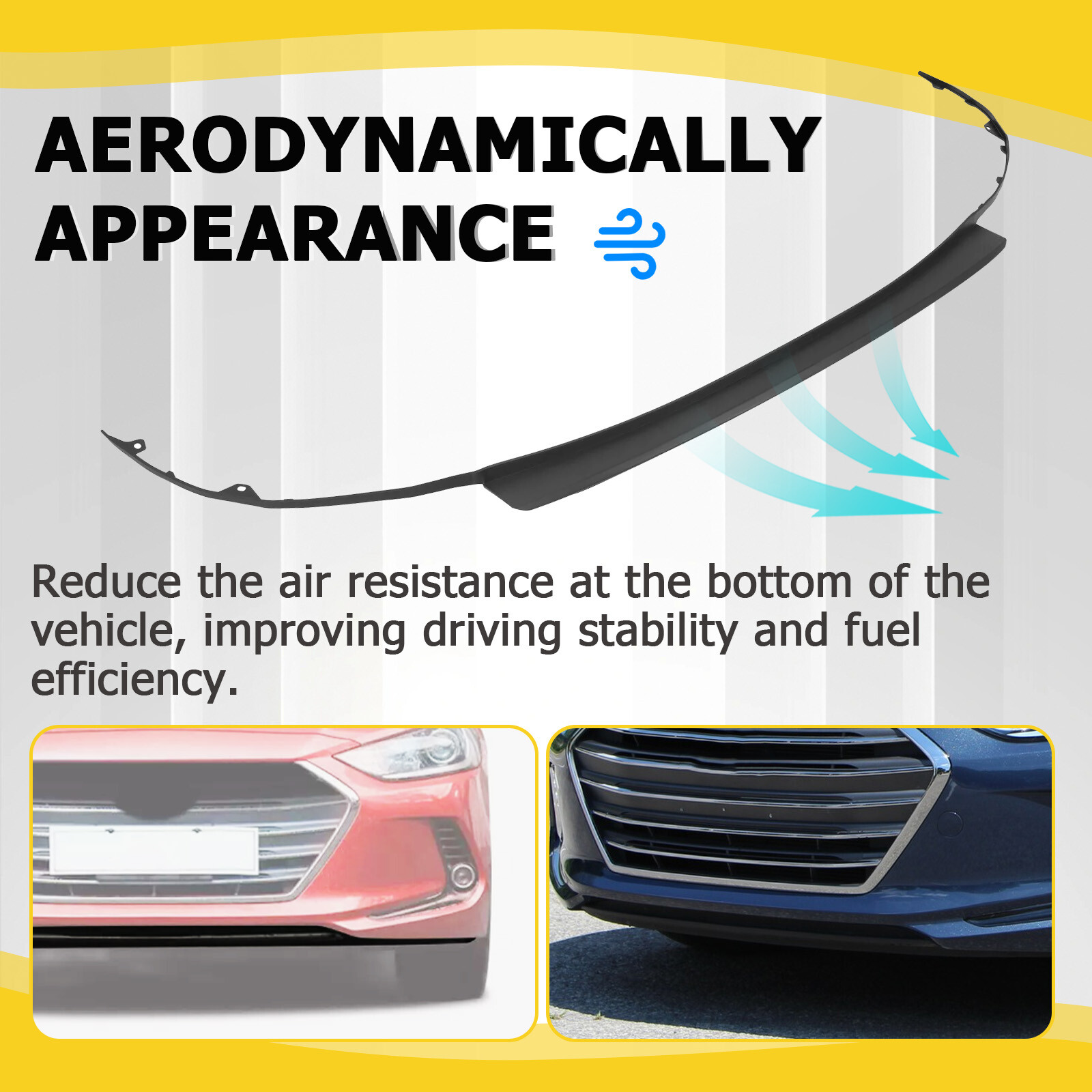 Front Grille Lower Deflector Lip Bumper Valance For Hyundai Elantra 2017 2018