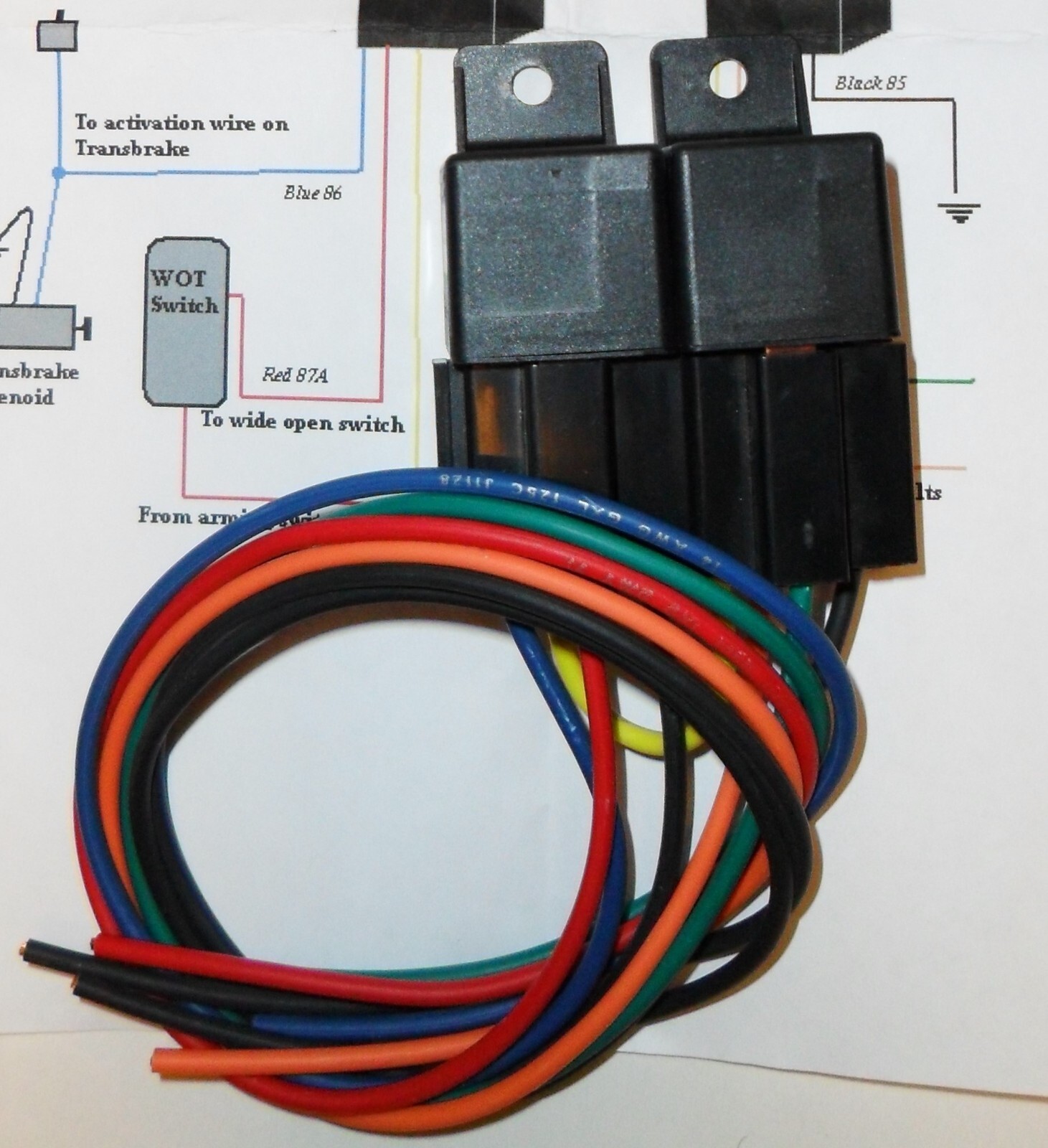 Nitrous w/ Trans Brake Relay Wiring Harness for NX, NOS, ETC #TBNR