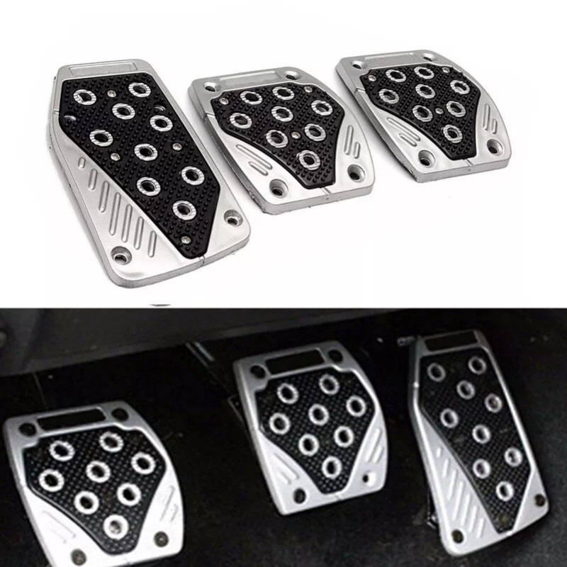 3PCS Non-slip Car Pedal Pads Aluminum Auto Manual Transmission Brake Pad Cover