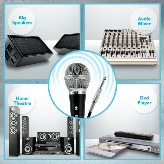 NEW Pyle PDMICKT34 Dynamic Microphone Kit (3) Professional Handheld Mics