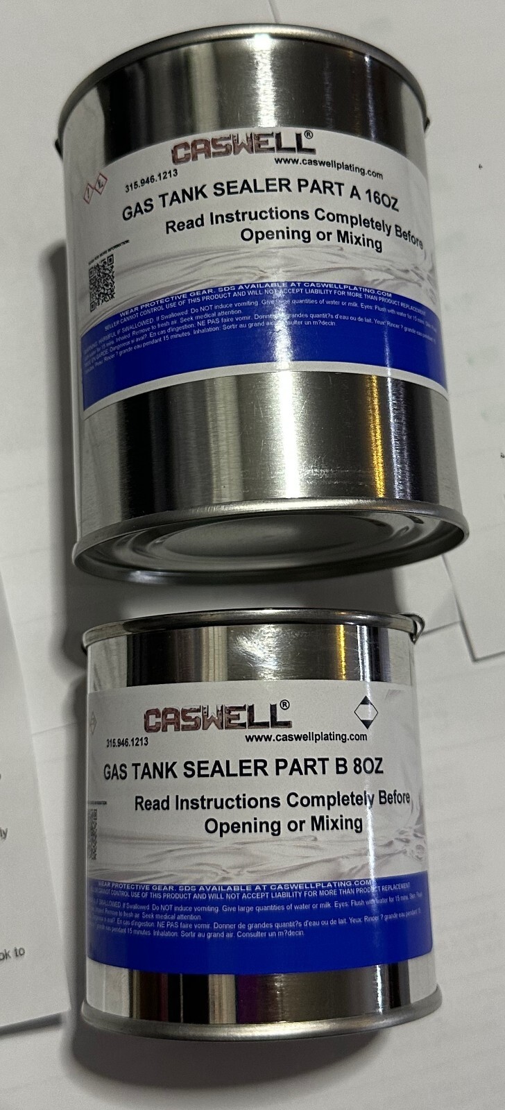 NEW BATTLESHIP GREY CASWELL EPOXY GAS TANK SEALER COVER UPTO 10GALLONS 363K