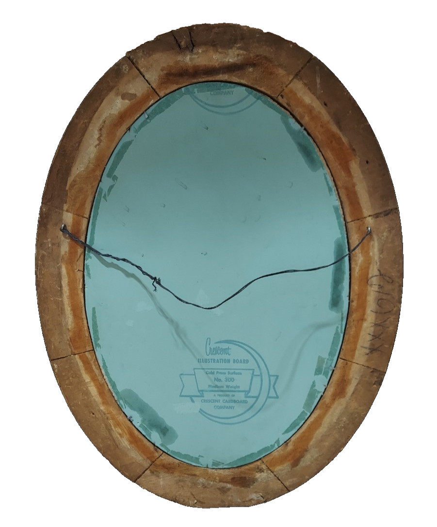 WWI Soldier General's Staff Star Military Frame Oval Bubble Glass