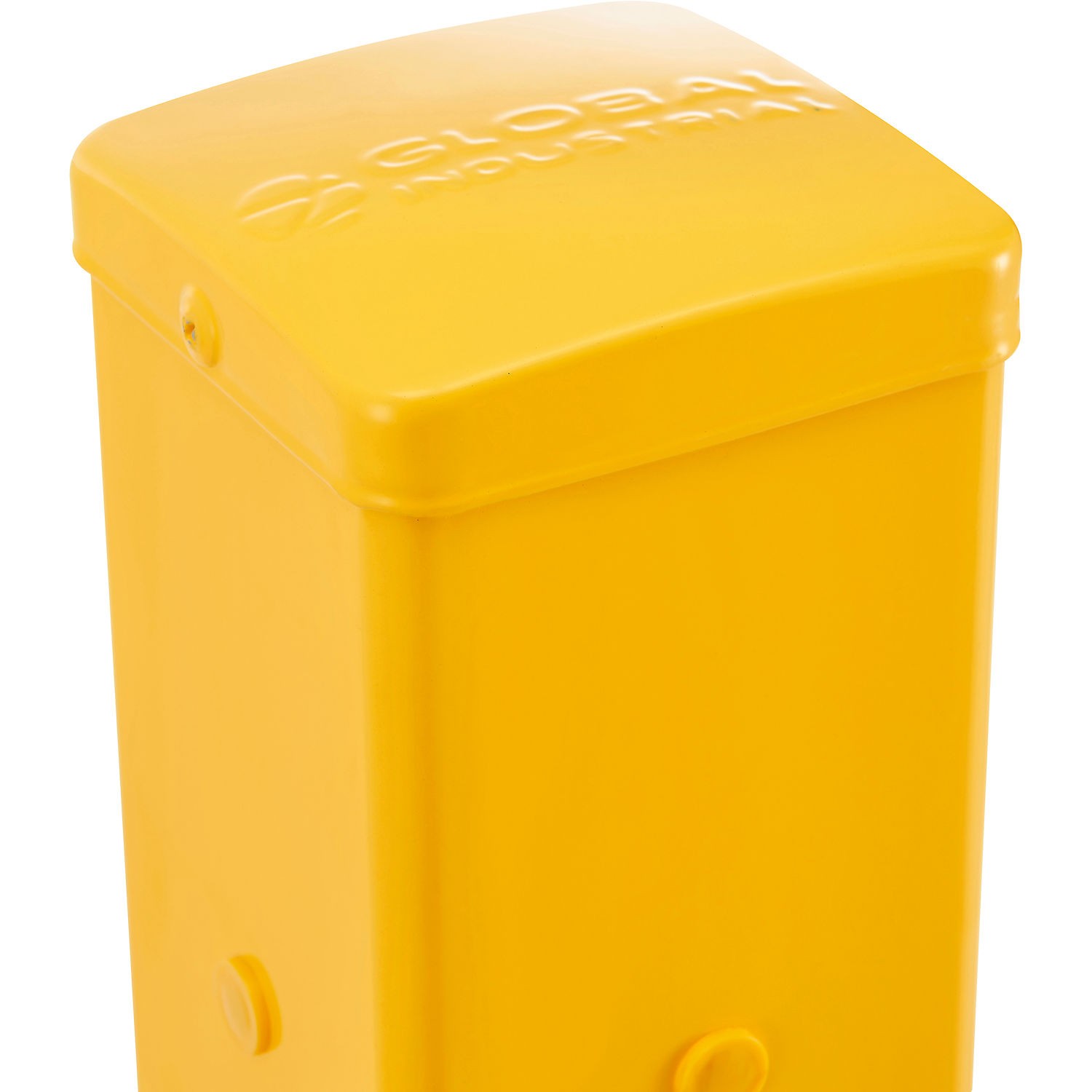 Global Industrial Bolt-On Steel Post for Double 3-Rib Guard Rail 42"H Yellow