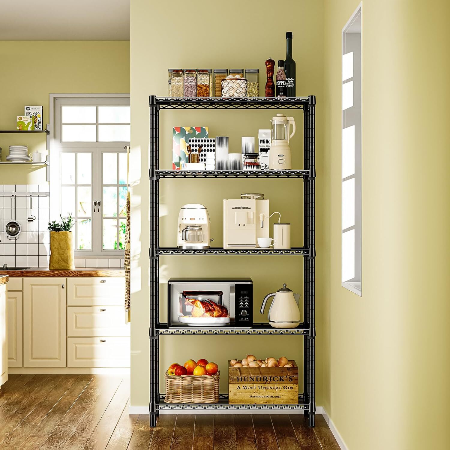 5 Tier Heavy Duty Shelving Unit Wire Shelf Rack Garage Storage 13.8"x35.4"x70.4"